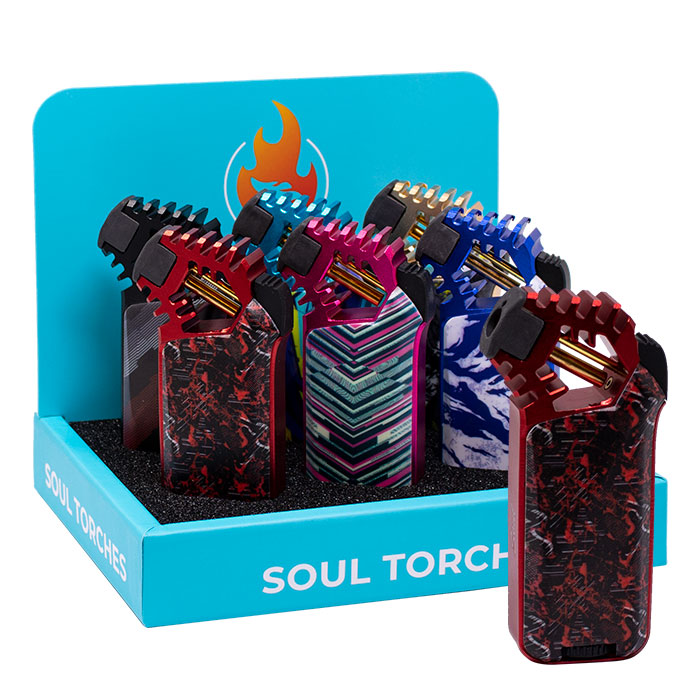 Soul Psy Art Bold Graphics Torch Lighters Display of 6 Soul Psy Art Bold Graphics Torch Lighters Display of 6