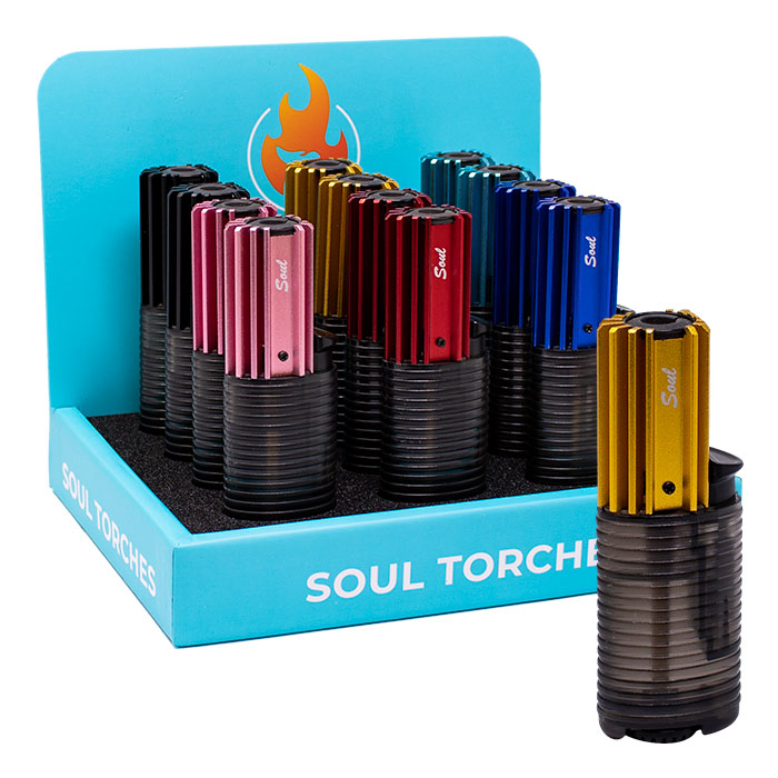 Soul Tailor-Made Torch Lighters Display of 12 Soul Tailor-Made Torch Lighters Display of 12