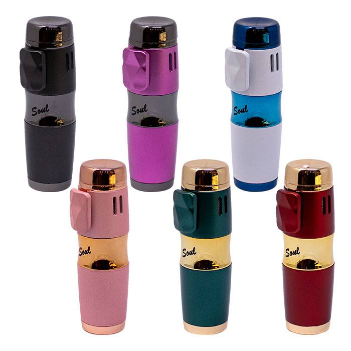 Soul Steel-Shine Torch Lighters Display of 12