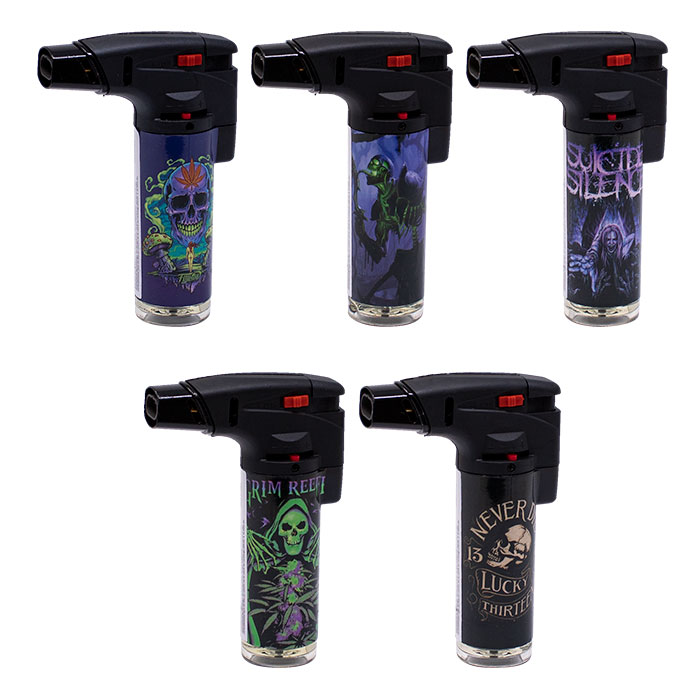 Soul Bone Face Torch Double Flame Lighters Display of 15
