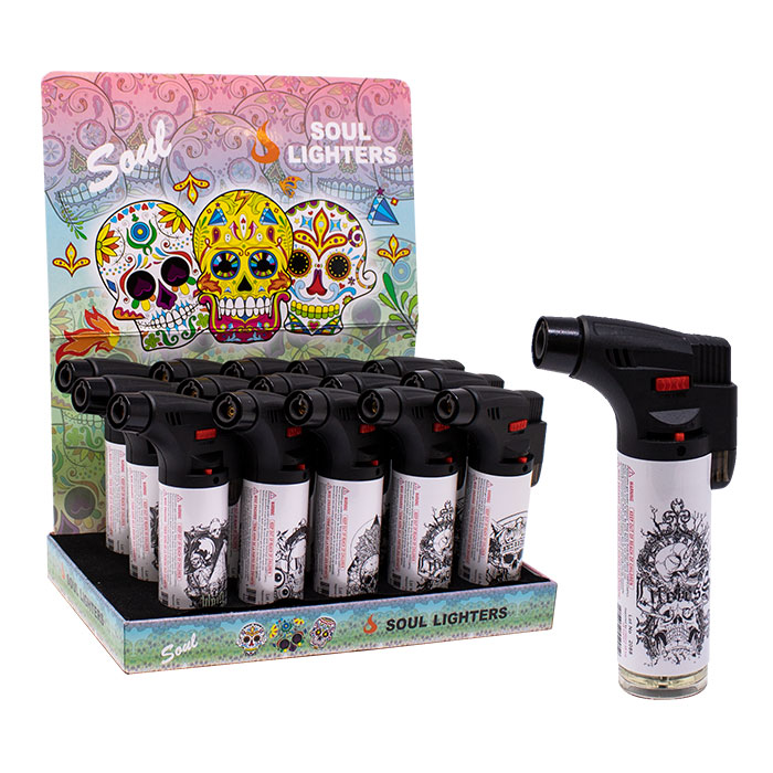 Soul Phantom Ghost Trace Torch Lighters Display of 15 Soul Phantom Ghost Trace Torch Lighters Display of 15