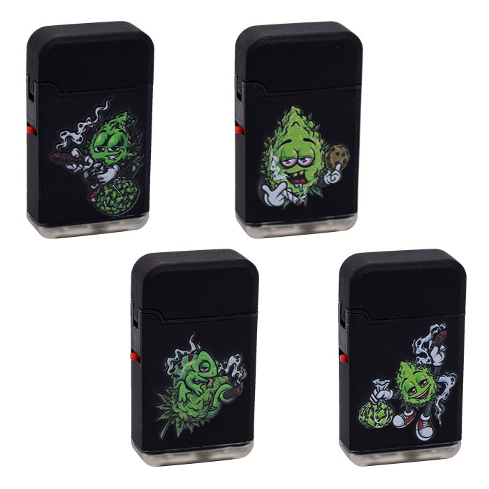 Soul Smoke Skin Burn Leaf Double Flame Torch Lighters Display of 20