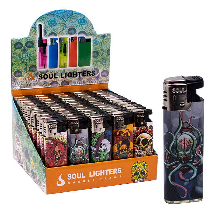 Soul Skull Scream Series Torch Lighters Display Of 50 Soul Skull Scream Series Torch Lighters Display Of 50