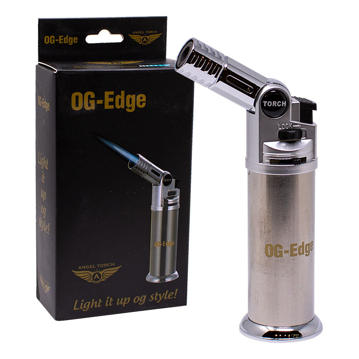 OG Silver OG Edge 5 Inches Single Flame Torch Lighter OG Silver OG Edge 5 Inches Single Flame Torch Lighter
