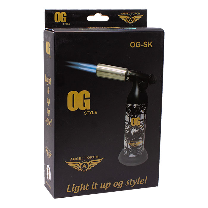 OG Black Onyx Skull Style OG-SK Style 7 Inches Single Flame Torch Lighter