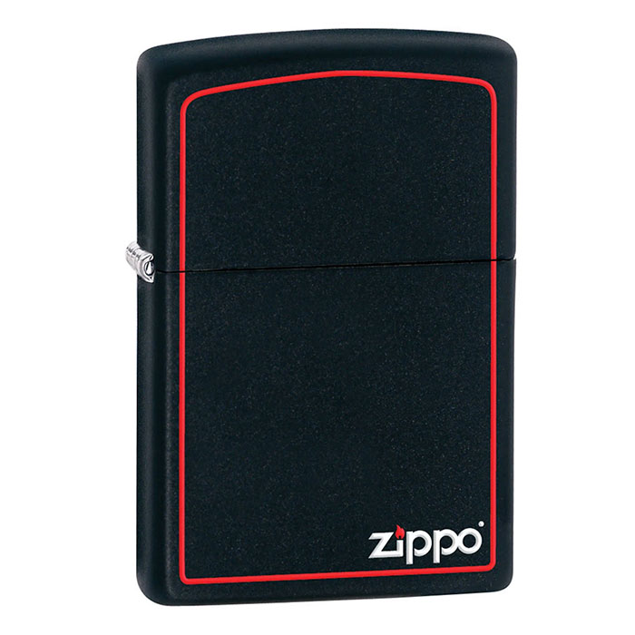 Zippo 218ZB Slim Black Matte Lighter Signature Border Edition Zippo 218ZB Slim Black Matte Lighter Signature Border Edition