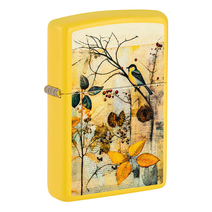 Zippo 46580 Nature Edition Yellow Songbirds and Tree Silhouettes Lighter Zippo 46580 Nature Edition Yellow Songbirds and Tree Silhouettes Lighter