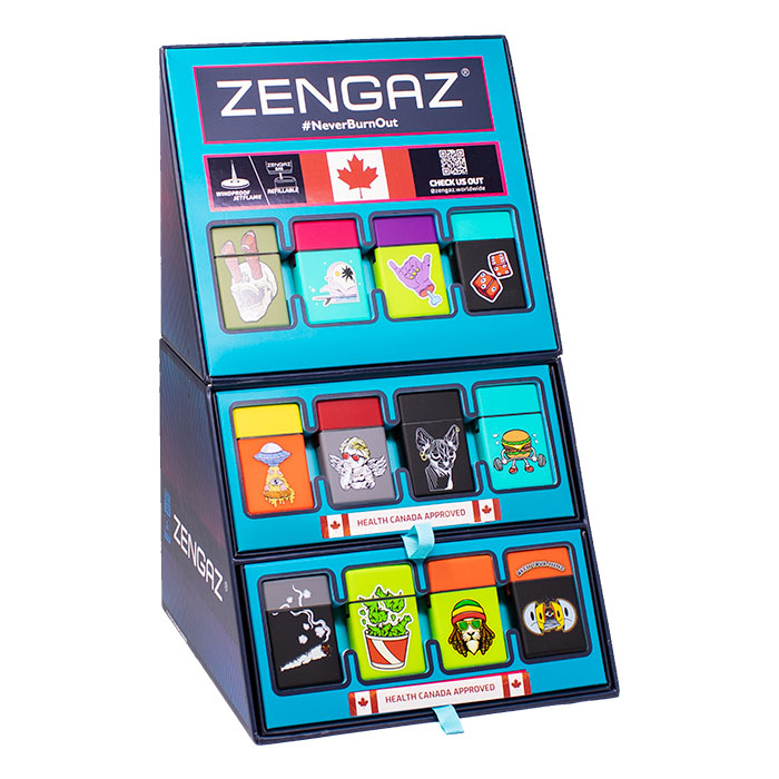 Grim Grin Zengaz Cube Lighter Display Of 48 Grim Grin Zengaz Cube Lighter Display Of 48