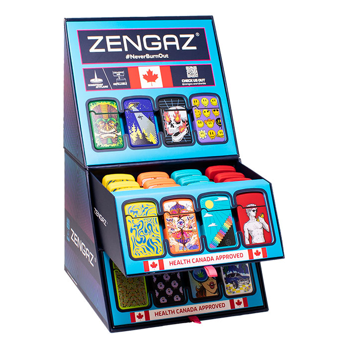 Rainbow Stairway Glow Zengaz Cube Lighter Display Of 48