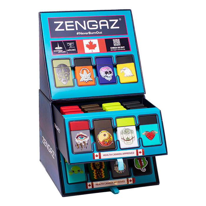 Shattered Heart Zengaz Cube Lighter Display Of 48
