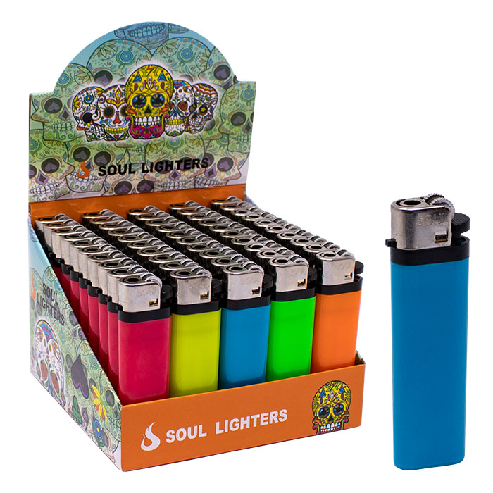 Soul Subtle and Solid Color Lighters Display of 50