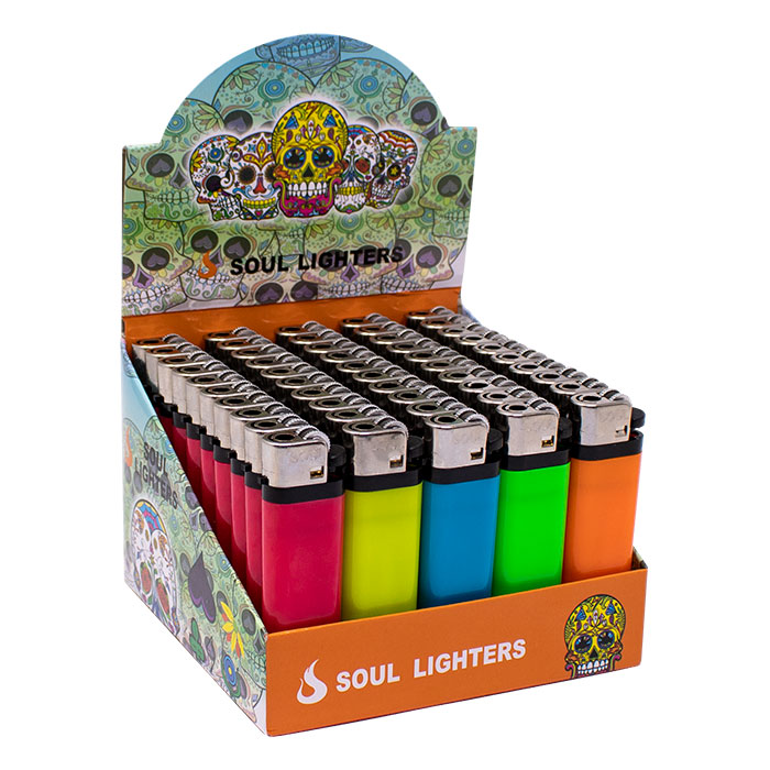 Soul Subtle and Solid Color Lighters Display of 50