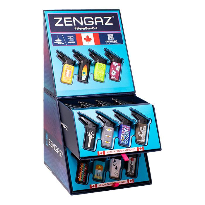 Meditative Sunset Duo Seven Jet Zengaz Cube Lighter Display Of 48