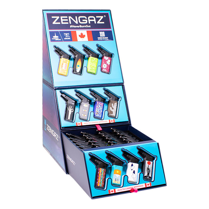 Meditative Sunset Duo Seven Jet Zengaz Cube Lighter Display Of 48
