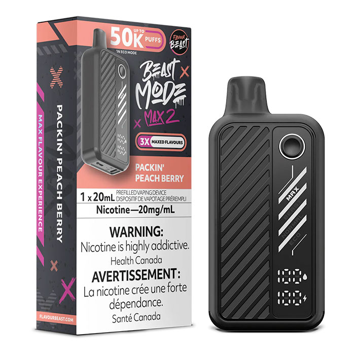 (Stamped)Packin Peach Berry Flavour Beast Mode Max2 50000 Puffs Disposable Vape Ct 5 (Stamped)Packin Peach Berry Flavour Beast Mode Max2 50000 Puffs Disposable Vape Ct 5