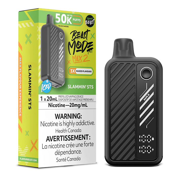 (Stamped)Slammin Sts Flavour Beast Mode Max2 50000 Puffs Disposable Vape Ct 5 (Stamped)Slammin Sts Flavour Beast Mode Max2 50000 Puffs Disposable Vape Ct 5