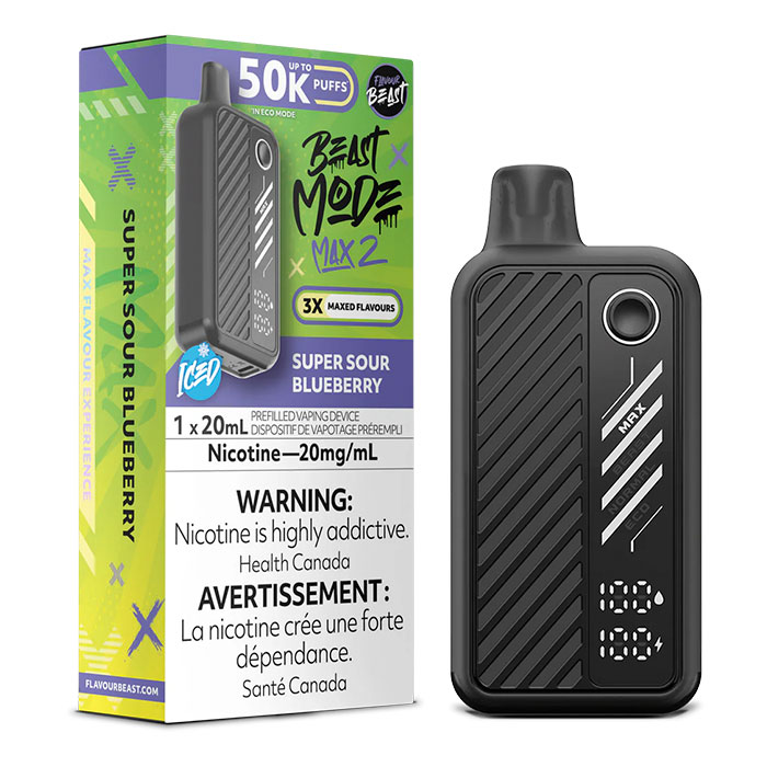 (Stamped)Super Sour Blueberry Flavour Beast Mode Max2 50000 Puffs Disposable Vape Ct 5 (Stamped)Super Sour Blueberry Flavour Beast Mode Max2 50000 Puffs Disposable Vape Ct 5