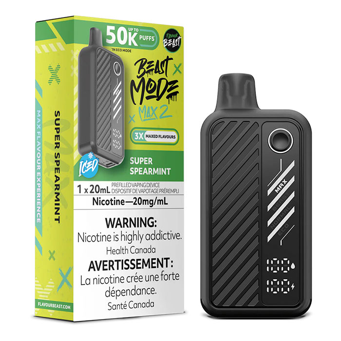 (Stamped)Super Spearmint Flavour Beast Mode Max2 50000 Puffs Disposable Vape Ct 5 (Stamped)Super Spearmint Flavour Beast Mode Max2 50000 Puffs Disposable Vape Ct 5