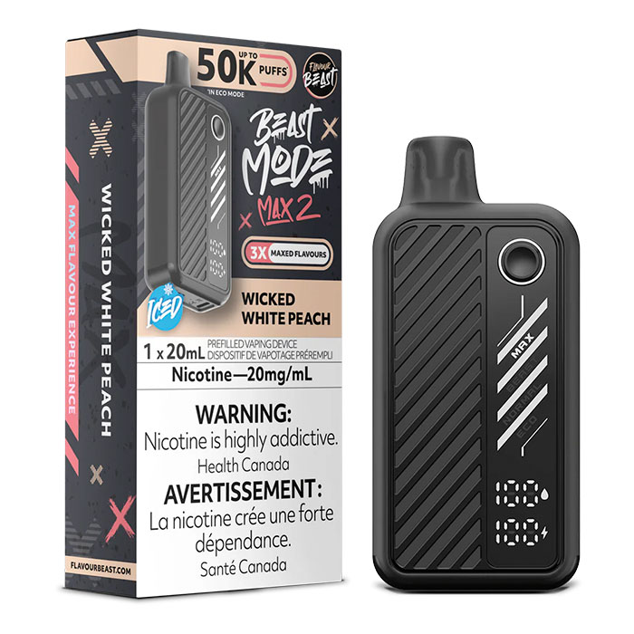 (Stamped)Wicked White Peach Flavour Beast Mode Max2 50000 Puffs Disposable Vape Ct 5 (Stamped)Wicked White Peach Flavour Beast Mode Max2 50000 Puffs Disposable Vape Ct 5