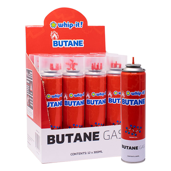 Whip-It! Butane -Ultra Refined Fuel for Lighters & Torches Display of 12 Whip-It! Butane -Ultra Refined Fuel for Lighters & Torches Display of 12