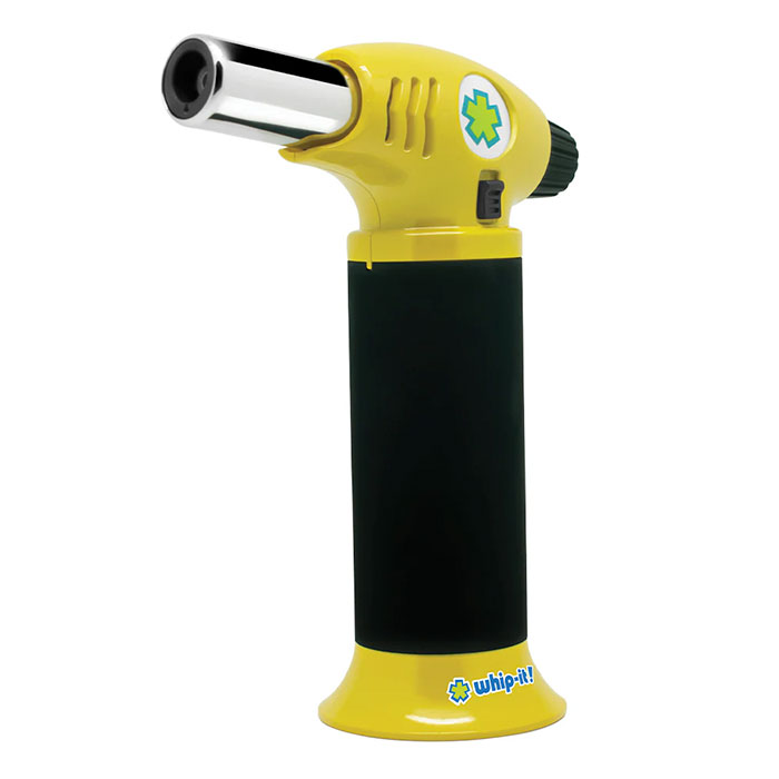 Yellow & Black Rubber Coated Whip-It Ion Butane Torch Yellow & Black Rubber Coated Whip-It Ion Butane Torch