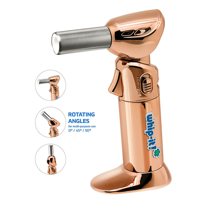Gold Chrome Whip-It Butane Adjustable Head Torch Gold Chrome Whip-It Butane Adjustable Head Torch