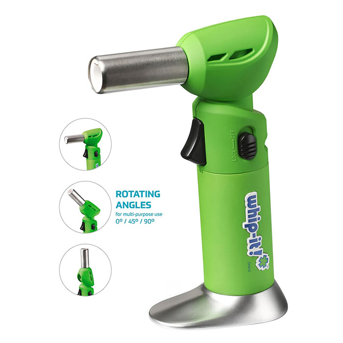 Green Rubber Coated Whip-It Butane Adjustable Head Torch Green Rubber Coated Whip-It Butane Adjustable Head Torch
