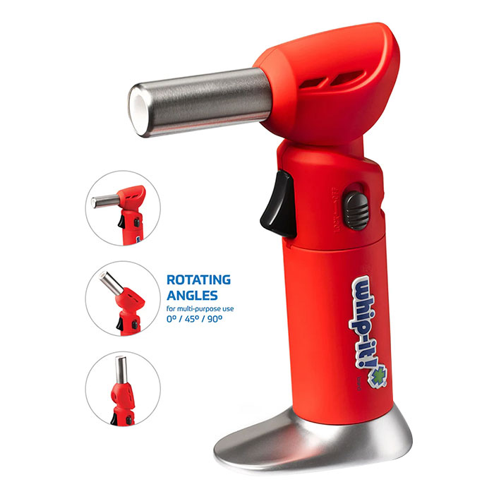 Red Rubber Coated Whip-It Butane Adjustable Head Torch Red Rubber Coated Whip-It Butane Adjustable Head Torch