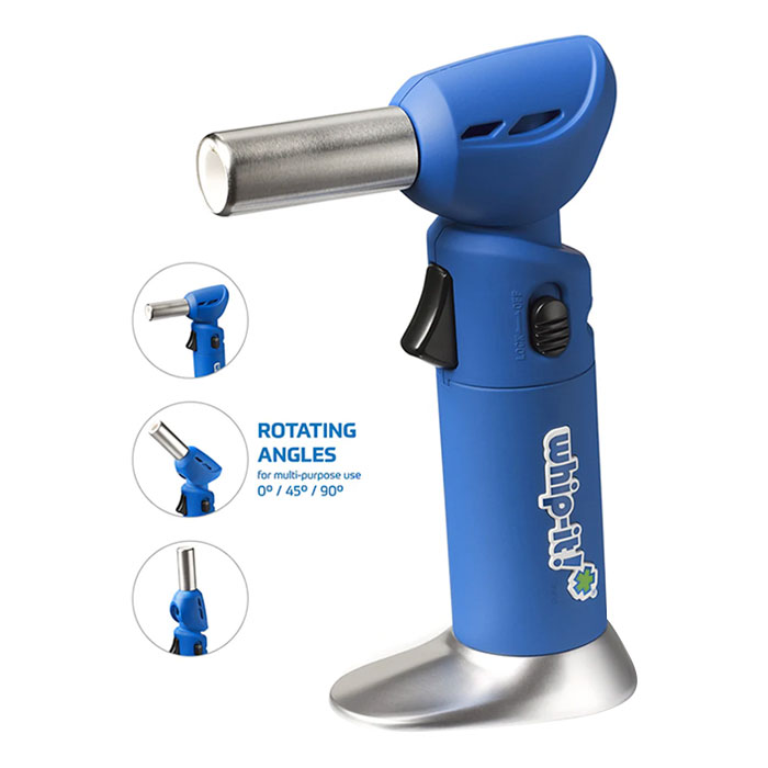 Blue Rubber Coated Whip-It Butane Adjustable Head Torch Blue Rubber Coated Whip-It Butane Adjustable Head Torch