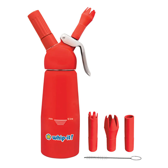 Whip-It Red Rubber Coated Armor Aluminum 1/3L Cream Dispenser 