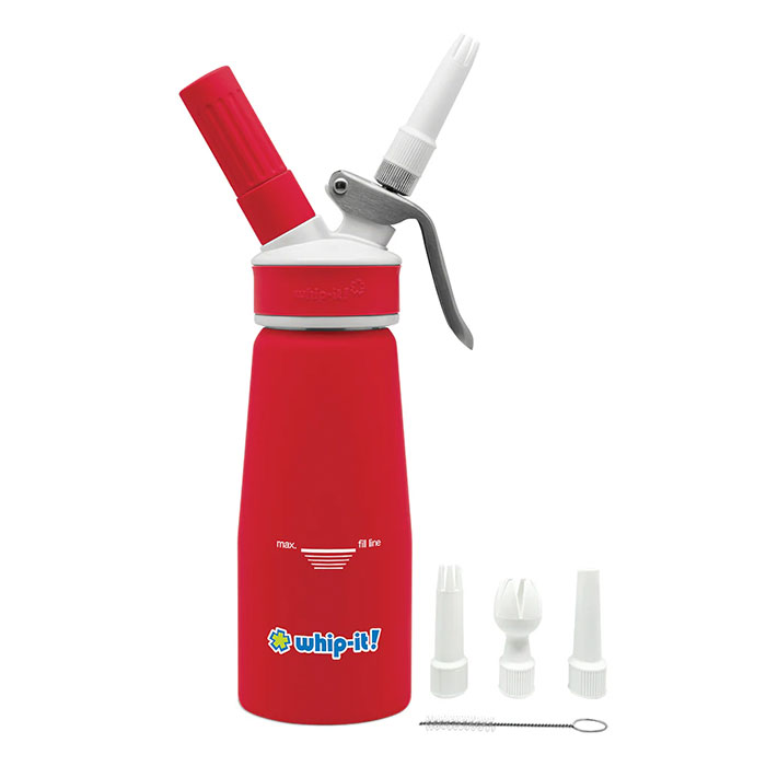 Whip-It Red Accent Aluminum 1/2L Cream Dispenser Whip-It Red Accent Aluminum 1/2L Cream Dispenser