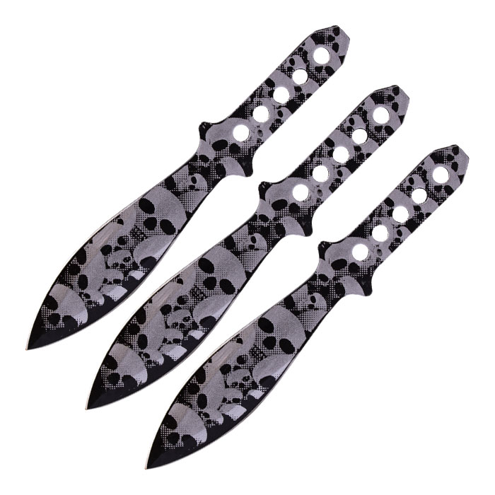 Silver Skull Storm Sharp Clean Cut 8.5 Inches Throwing Knife Set of 3 Silver Skull Storm Sharp Clean Cut 8.5 Inches Throwing Knife Set of 3