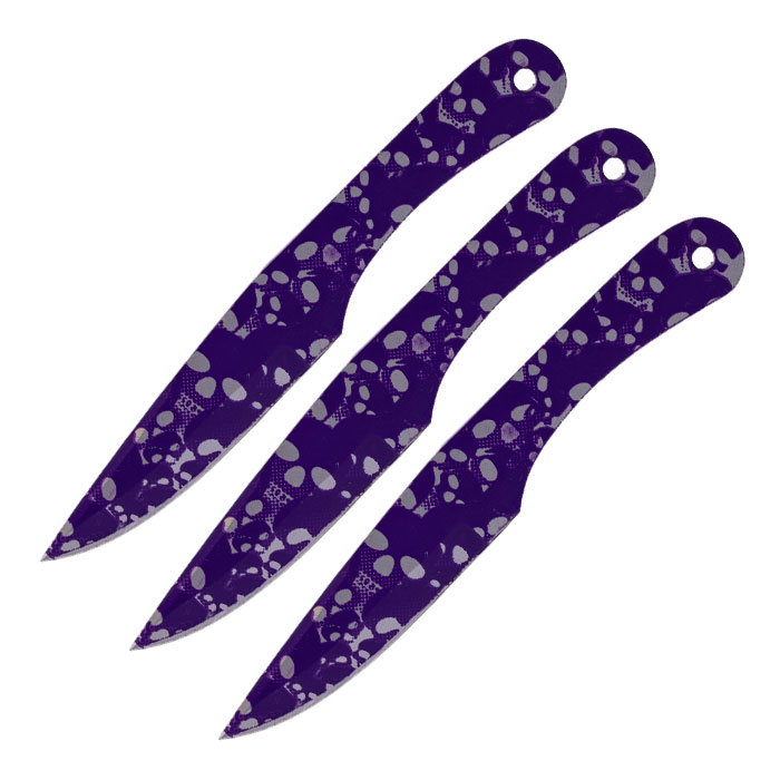 Blue Dot Matrix Finish Clean Cut 8 Inches Throwing Knife Set of 3 Blue Dot Matrix Finish Clean Cut 8 Inches Throwing Knife Set of 3