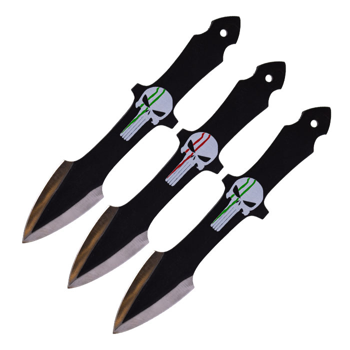 Black Bonehead Sharp Blade 8 Inches Throwing Knife Set of 3 Black Bonehead Sharp Blade 8 Inches Throwing Knife Set of 3