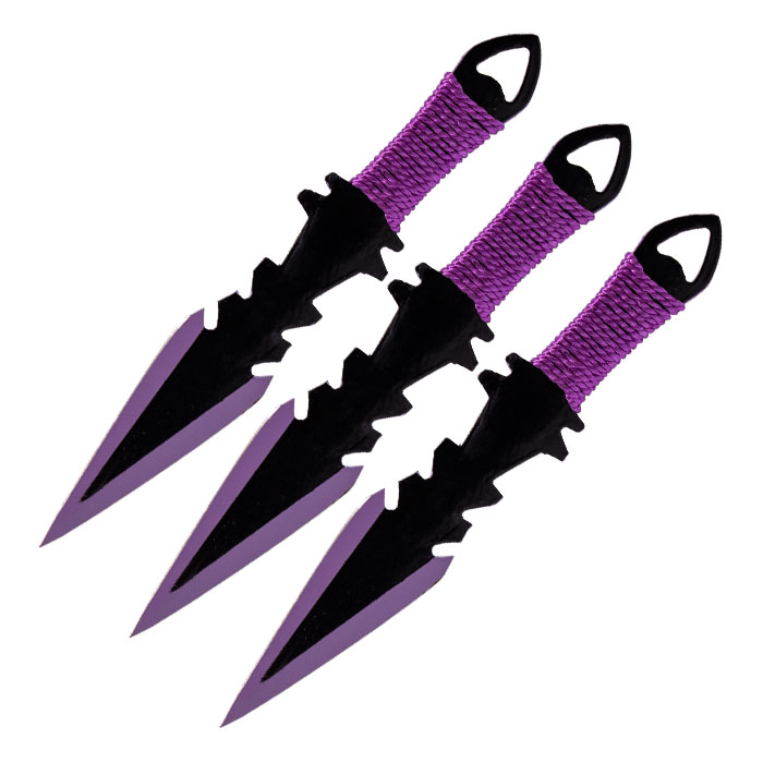 Twilight Purple Edge Sharpe Blade 8 Inches Throwing Knife Set of 3 Twilight Purple Edge Sharpe Blade 8 Inches Throwing Knife Set of 3