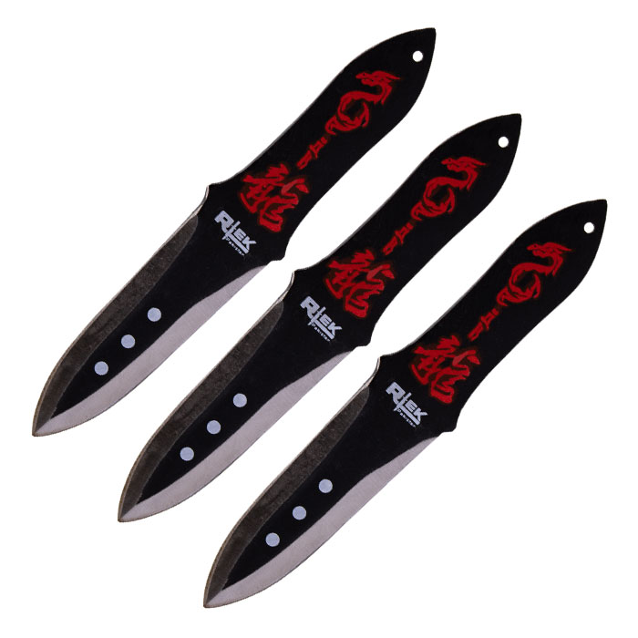 Black Unembellished Pattern Sharp Precision 6.5 Inches Throwing Knife Set of 3 Black Unembellished Pattern Sharp Precision 6.5 Inches Throwing Knife Set of 3