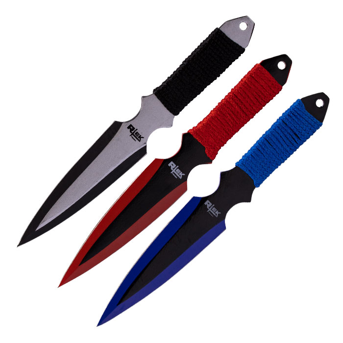 Colorful Array with Sharp-Cut Edge 10 Inches Throwing Knife Set of 3 Colorful Array with Sharp-Cut Edge 10 Inches Throwing Knife Set of 3
