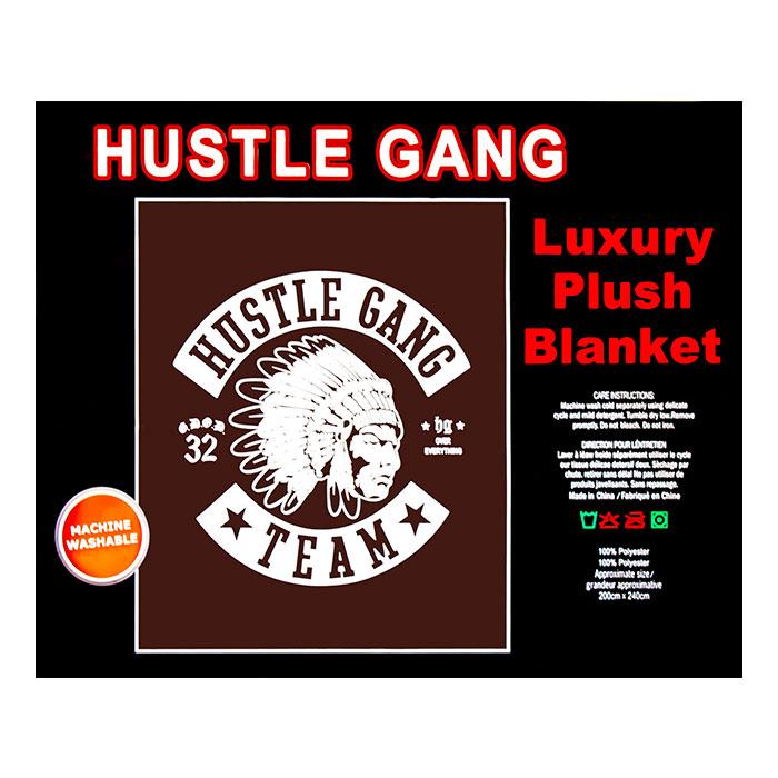 Hustle Gang Black Queen Size Plush Blanket Hustle Gang Black Queen Size Plush Blanket