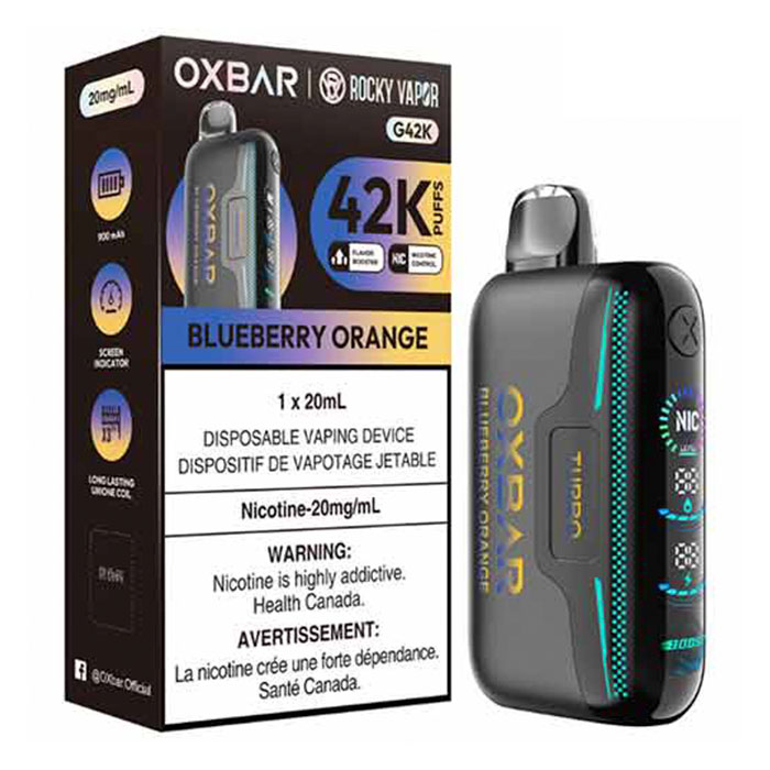 Blueberry Orange Oxbar Rocky Vapor G42K Puffs Disposable Vape Ct 4 Blueberry Orange Oxbar Rocky Vapor G42K Puffs Disposable Vape Ct 4