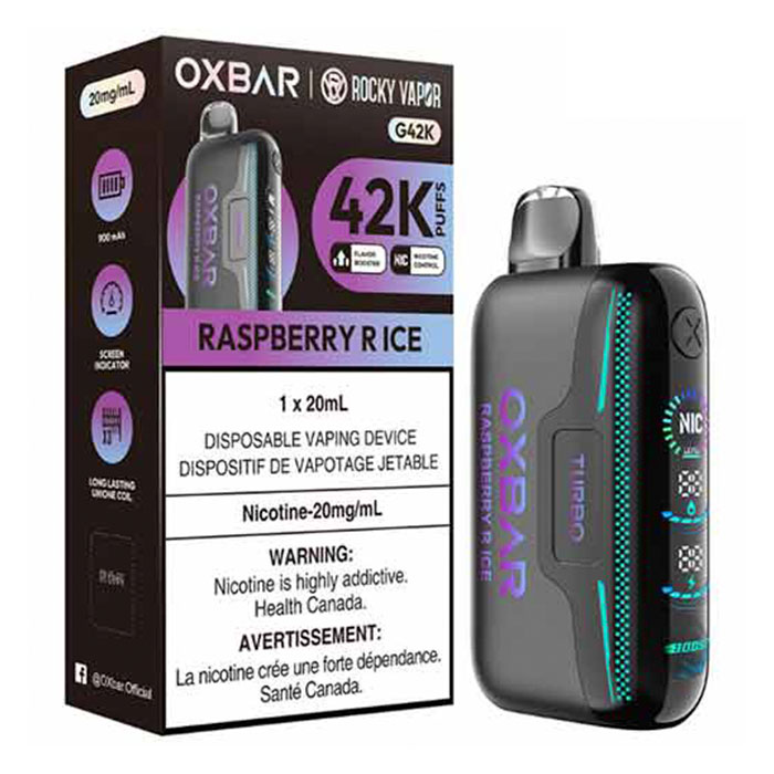 Raspberry R Ice Oxbar Rocky Vapor G42K Puffs Disposable Vape Ct 4 Raspberry R Ice Oxbar Rocky Vapor G42K Puffs Disposable Vape Ct 4