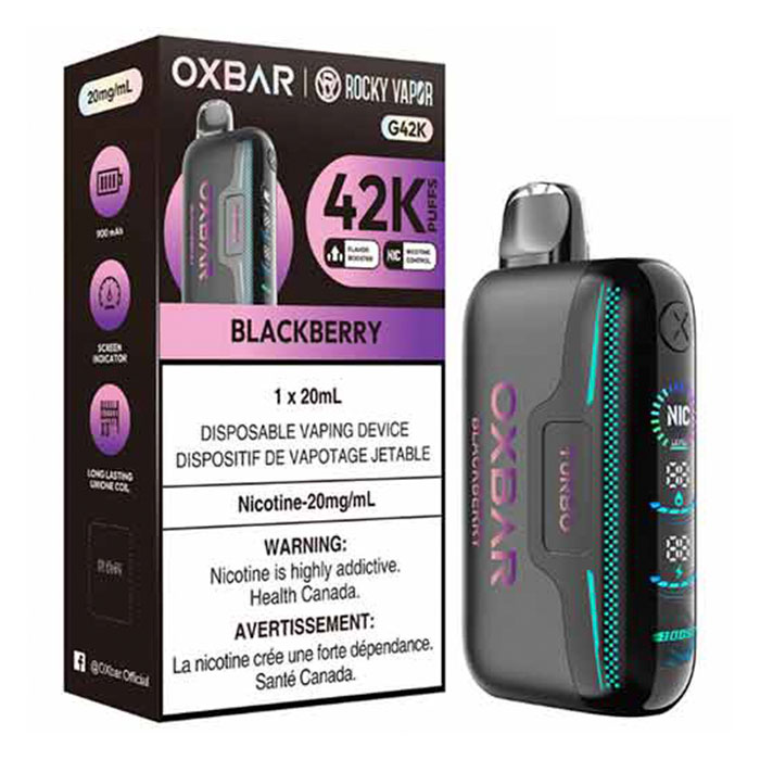 Blackberry Oxbar Rocky Vapor G42K Puffs Disposable Vape Ct 4 Blackberry Oxbar Rocky Vapor G42K Puffs Disposable Vape Ct 4