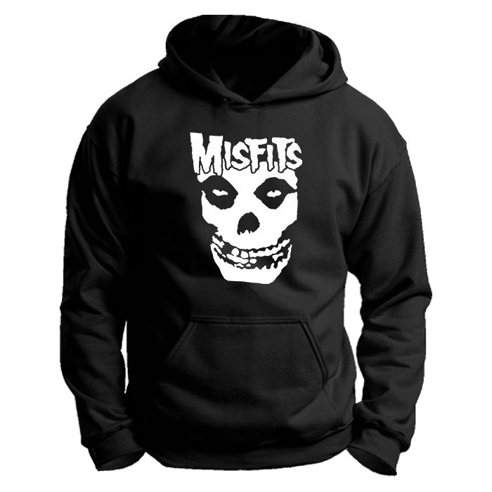 Black Unisex Misfits with a Smirk of the Dead Hoodie Black Unisex Misfits with a Smirk of the Dead Hoodie