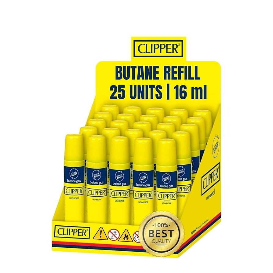 Clipper 16ML Pure and Odorless Butane Fluid Display of 25 Clipper 16ML Pure and Odorless Butane Fluid Display of 25