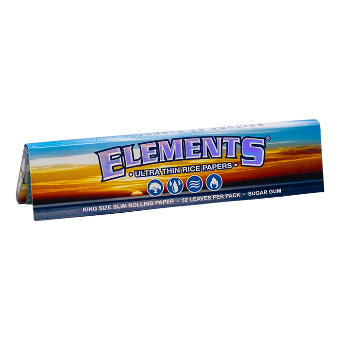 Elements Blue Ultra Thin Rice King Size Slim Rolling Papers Ct 50