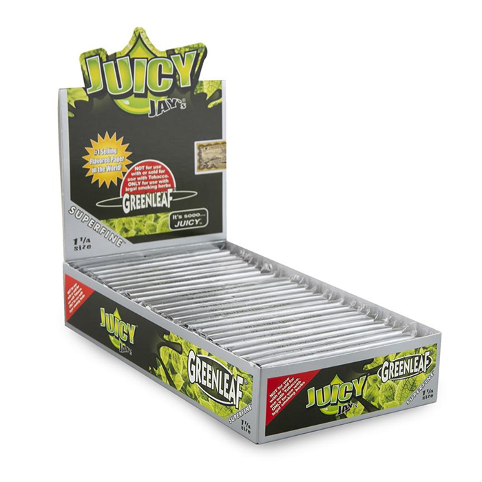 Juicy Jay's Green Leaf Superfine Rolling Paper 1.25 Ct 24