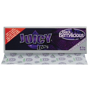 Juicy Jay Black Berrylicious Superfine Rolling Papers 1.25 Ct 24