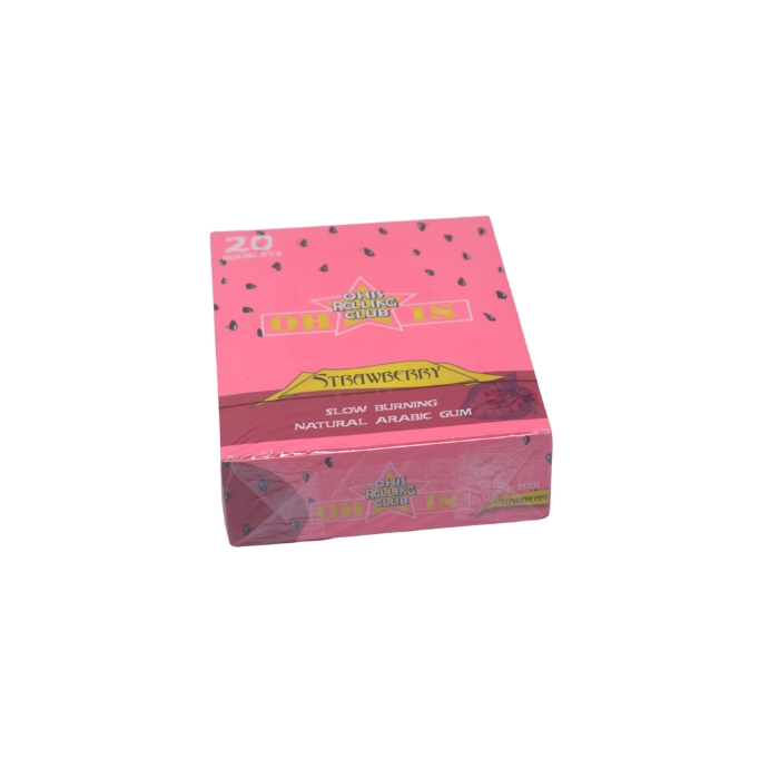 OHIS 1.25 Rolling Club Strawberry Rolling Papers Display of 20