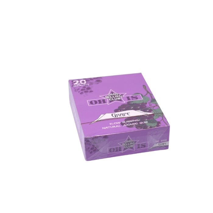 OHIS 1.25 Rolling Club Grape Rolling Papers Display of 20
