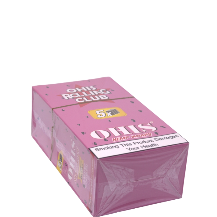 OHIS 5XXX Strawberry Blunt Hemp Wrap Display of 25