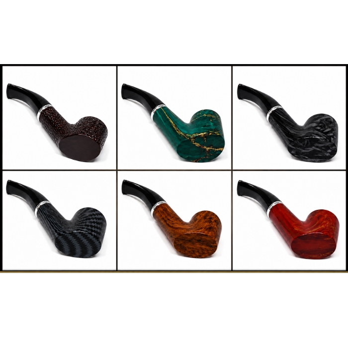 Rustic Timber Cigar 5 Inches Wood Pipe Display of 6